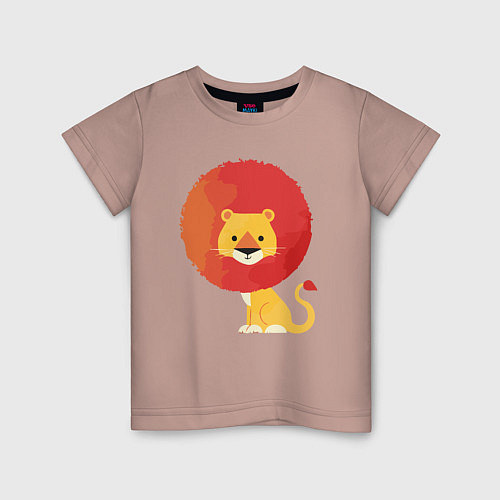 Детская футболка Милый лев / Пыльно-розовый – фото 1