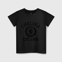 Футболка хлопковая детская Chelsea 1905, цвет: черный
