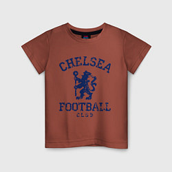 Футболка хлопковая детская Chelsea FC: Lion цвета кирпичный — фото 1