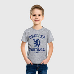Футболка хлопковая детская Chelsea FC: Lion, цвет: меланж — фото 2