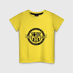 Футболка хлопковая детская Barcelona FC, цвет: желтый