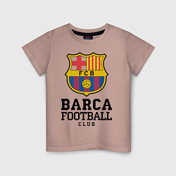 Футболка хлопковая детская Barcelona Football Club, цвет: пыльно-розовый