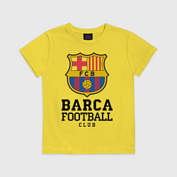 Футболка хлопковая детская Barcelona Football Club, цвет: желтый