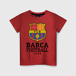 Футболка хлопковая детская Barcelona Football Club, цвет: красный