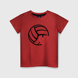 Футболка хлопковая детская Love Volleyball, цвет: красный