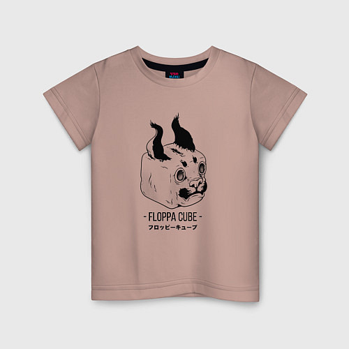 Детская футболка Floppa Cube / Пыльно-розовый – фото 1