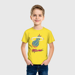 Футболка хлопковая детская Miami Heat, цвет: желтый — фото 2