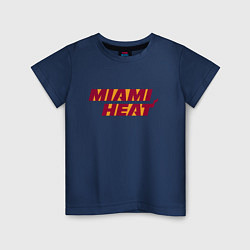Футболка хлопковая детская NBA - Miami Heat, цвет: тёмно-синий