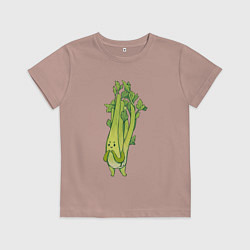 Футболка хлопковая детская Сельдерей, цвет: пыльно-розовый