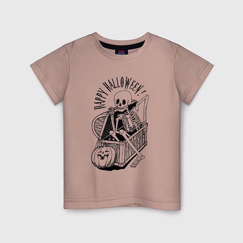 Детская футболка The skeleton in the chest / Пыльно-розовый – фото 1