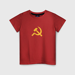 Футболка хлопковая детская СССР - Серп и Молот, цвет: красный