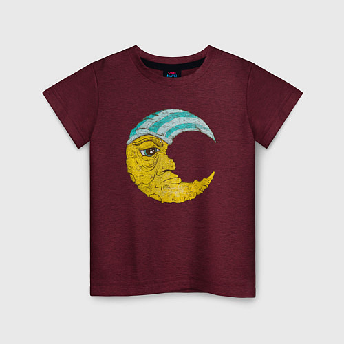 Детская футболка Old Moon / Меланж-бордовый – фото 1