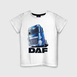 Футболка хлопковая детская Daf Truck, цвет: белый