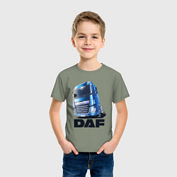 Футболка хлопковая детская Daf Truck, цвет: авокадо — фото 2