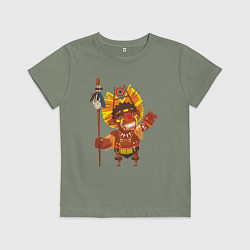 Футболка хлопковая детская Вождь краснокожих, цвет: авокадо
