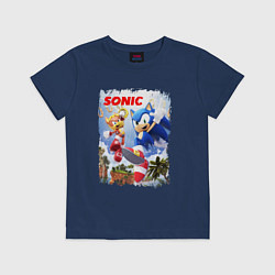 Футболка хлопковая детская SONIC СОНИК Z, цвет: тёмно-синий
