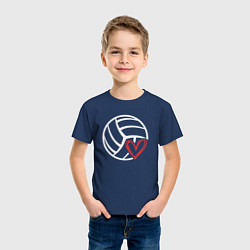 Футболка хлопковая детская Love Volleyball, цвет: тёмно-синий — фото 2