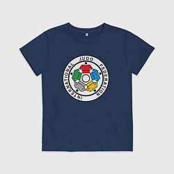 Футболка хлопковая детская Judo Federation, цвет: тёмно-синий