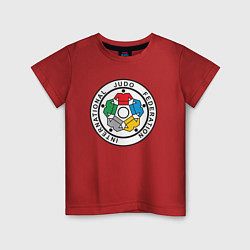 Футболка хлопковая детская Judo Federation, цвет: красный