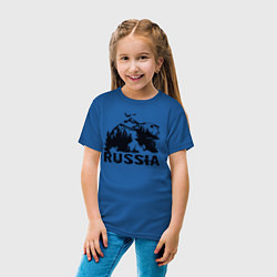 Футболка хлопковая детская Russian bear, цвет: синий — фото 2