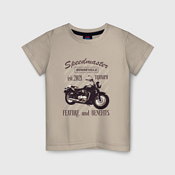 Футболка хлопковая детская Triumph speedmaster bonneville, цвет: миндальный