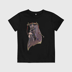Футболка хлопковая детская Скарамучча, цвет: черный