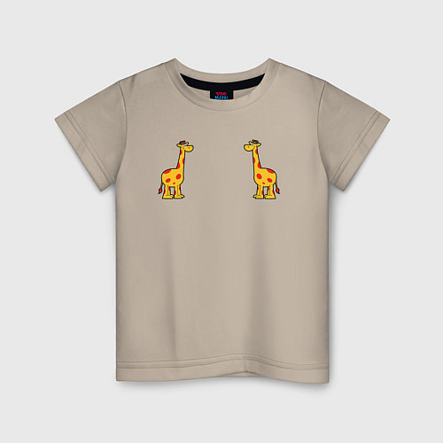 Детская футболка Жираф / Миндальный – фото 1