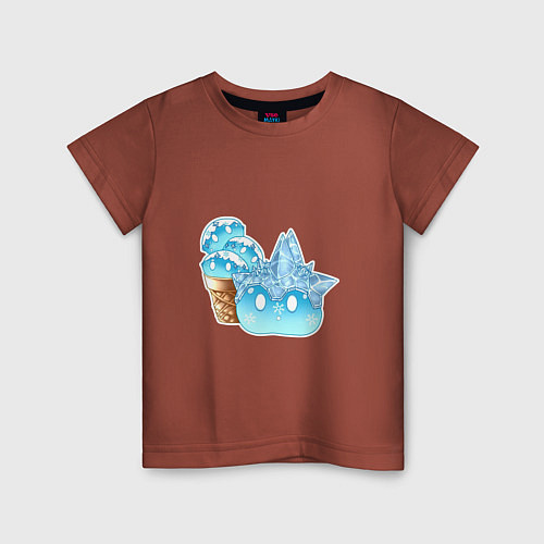 Детская футболка Мороженко-слайм / Кирпичный – фото 1