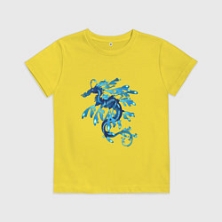 Футболка хлопковая детская Морской дракон, цвет: желтый