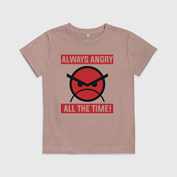 Футболка хлопковая детская Angry marines, цвет: пыльно-розовый