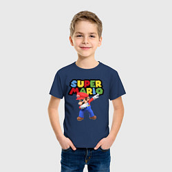 Футболка хлопковая детская Super Mario Dab, цвет: тёмно-синий — фото 2
