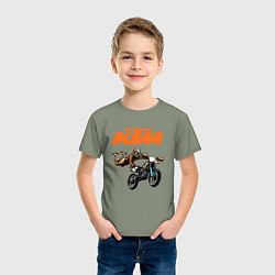 Футболка хлопковая детская KTM МОТОКРОСС Z, цвет: авокадо — фото 2