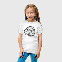 Футболка хлопковая детская Mystic Tiger, цвет: белый — фото 2