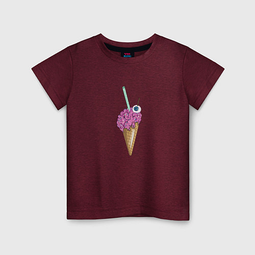 Детская футболка Brain Lovers / Меланж-бордовый – фото 1