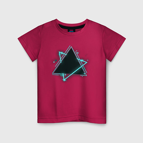 Детская футболка Треугольник неон / Маджента – фото 1