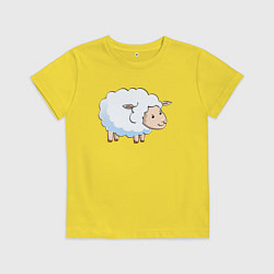 Футболка хлопковая детская Белая овечка, цвет: желтый