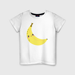 Футболка хлопковая детская Веселый банан, цвет: белый