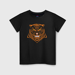 Футболка хлопковая детская Orange Tiger, цвет: черный