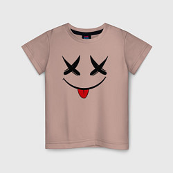 Футболка хлопковая детская Playful smile, цвет: пыльно-розовый