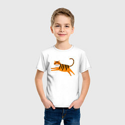 Футболка хлопковая детская Jumping Tiger, цвет: белый — фото 2