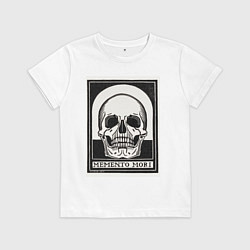 Футболка хлопковая детская Memento mori помни о смерти, цвет: белый