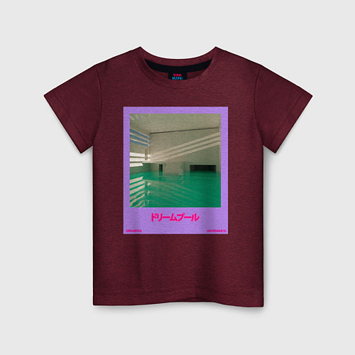 Детская футболка Vaporwave pool 1 / Меланж-бордовый – фото 1