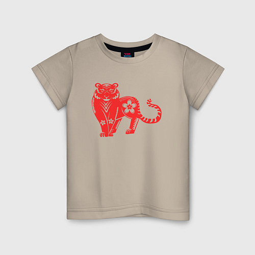 Детская футболка Red Tiger / Миндальный – фото 1