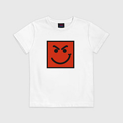 Футболка хлопковая детская BON JOVI HAVE A NICE DAY SMILE LOGO, цвет: белый