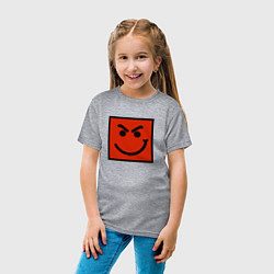 Футболка хлопковая детская BON JOVI HAVE A NICE DAY SMILE LOGO, цвет: меланж — фото 2