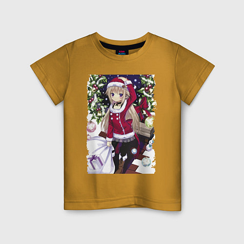 Детская футболка Красавица снегурочка, аниме / Горчичный – фото 1