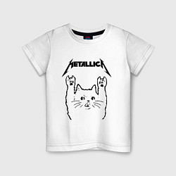 Футболка хлопковая детская METALLICA МЕТАЛЛИКА, цвет: белый