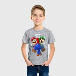 Футболка хлопковая детская Mario Bros, цвет: меланж — фото 2