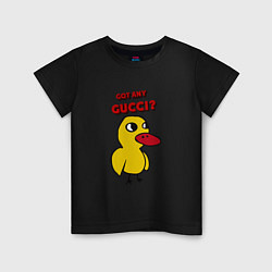 Футболка хлопковая детская Gucci duck гуччи утка, цвет: черный