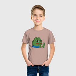 Футболка хлопковая детская Pepe love пепе лов, цвет: пыльно-розовый — фото 2
